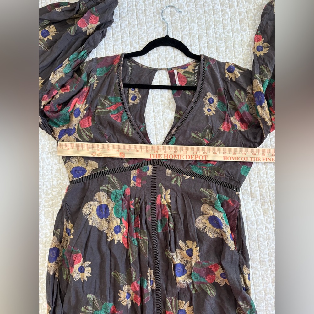 🌼 Free People Strawberry Fields Floral Tunic Mini Dress | Size M - Picture 13 of 16